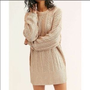NWT Free People Good as Gold Cable Knit Sweater